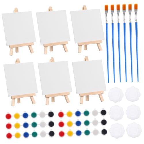 Mikikit 6Sätze Mini Malset Mini Staffelei Holz Aquarell und Ölfarben Pinsel Paletten Bastelset für Anfänger und Profis Mikikit 6Sätze Mini Malset Mini Staffelei Holz Aquarell und Ölfarben Pinsel Paletten Bastelset für Anfänger und Profis von Mikikit