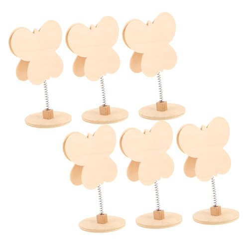 Mikikit 6Stücke DIY Handbemalte Tischnummernklammern für Hochzeiten Dekorative Kartenhalter für Tischdekoration Memo Clips für Besondere Anlässe Rustikale Hochzeitsfeiern von Mikikit