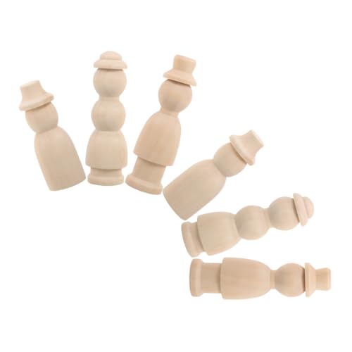 Mikikit 6Stücke Unvollendete Holzpuppen zum Basteln DIY Graffiti Holzfiguren für Malvorlage für Handwerksprojekte für Dekoration und Spielzeuggestaltung von Mikikit