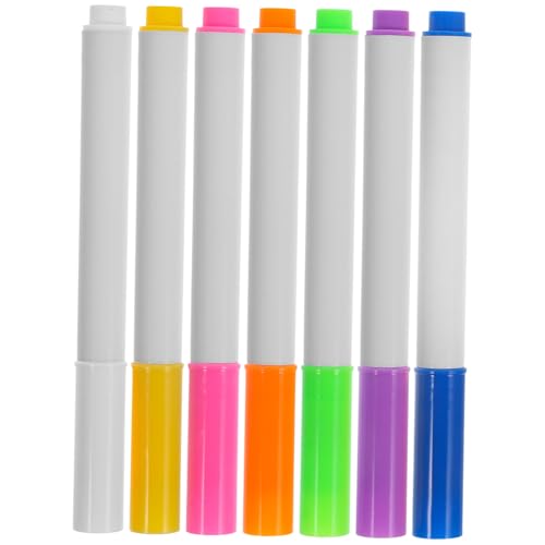 Mikikit 7 Stück Teiliges Whiteboard Marker Wiederverwendbar Abwischbar Bunte Fluoreszierende Stifte mit Praktischer Tasche für Schule Büro Zuhause Glattes Schreiben und Langlebige von Mikikit