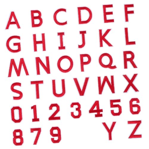 Mikikit 72Stücke Aufbügelbare und Patches Rote Alphabet Stickerei für Kleidung Hüte Taschen Rucksäcke Jeans und Jacken Vielseitige DIY Accessoires von Mikikit
