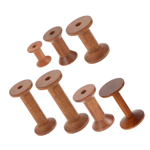 Mikikit 7Stücke Holzspulen für DIY Projekte Leere Garnspulen Holz für Sticken und Basteln mit Glatter Oberfläche für Langanhaltende Nutzung Platzsparend Mikikit 7Stücke Holzspulen für DIY Projekte Leere Garnspulen Holz für Sticken und Basteln mit Glatter Oberfläche für Langanhaltende Nutzung Platzsparend von Mikikit