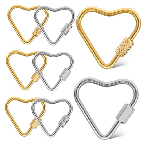 Mikikit 8Stücke Herz Karabiner mit Schraubverschluss Schlüsselanhänger für Schmuck und Bastelbedarf Tragbar Robust Leicht und Einfach zu Bedienen für Schlüsselbund Mikikit 8Stücke Herz Karabiner mit Schraubverschluss Schlüsselanhänger für Schmuck und Bastelbedarf Tragbar Robust Leicht und Einfach zu Bedienen für Schlüsselbund von Mikikit