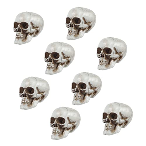 Mikikit 8Stücke Schädel Dekoration für Halloween Realistische Kunstschädel Requisiten für Gruselige Partys und Spukhaus Dekoration für Halloween Feiern und Tischdeko Mikikit 8Stücke Schädel Dekoration für Halloween Realistische Kunstschädel Requisiten für Gruselige Partys und Spukhaus Dekoration für Halloween Feiern und Tischdeko von Mikikit