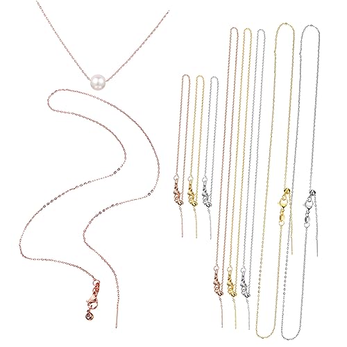 Mikikit 9 Stück Teiliges Schmuckketten aus Kupferplattierten Halsketten in Armband Schlüsselbein Kette und Pullover Kette Langlebig Vielseitig für DIY Schmuckherstellung und von Mikikit