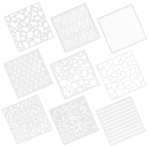 Mikikit 9 Stück Wiederverwendbare Geometrische Schablonen Teiliges Langlebige Pet Vorlagen für Wand und Möbelgestaltung Vielseitig Einsetzbar Geeignet für Künstler und DIY Projekte von Mikikit