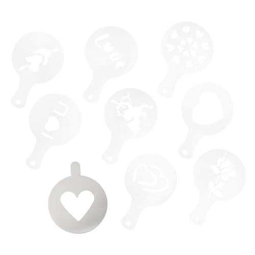 Mikikit 9Stücke Teiliges Valentinstag Kaffeestempel Schablonen Wiederverwendbare Dekorationswerkzeuge Für Kekse Und Desserts Für DIY Projekte Und Romantische Anlässe Mikikit 9Stücke Teiliges Valentinstag Kaffeestempel Schablonen Wiederverwendbare Dekorationswerkzeuge Für Kekse Und Desserts Für DIY Projekte Und Romantische Anlässe von Mikikit