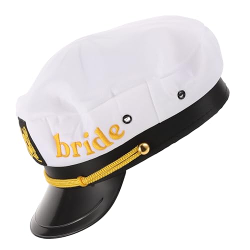 Mikikit Braut Matrosen Kostüm Mütze Bachelorette Party Hut mit Stickerei Segler Stoff Bequem Dekorativ Passend für Hochzeitskleider Langlebig und Elegant für Braut und Mikikit Braut Matrosen Kostüm Mütze Bachelorette Party Hut mit Stickerei Segler Stoff Bequem Dekorativ Passend für Hochzeitskleider Langlebig und Elegant für Braut und von Mikikit