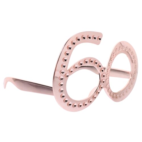 Mikikit Digitale Brille Partys Brille Mit Der Nummer 60 Für Lustige Geburtstagsparty-brille Foto Geburtstag Sonnenbrille Gläser Neonpartei Rave Geburtstagsbrille Geformt Spaß Abs Rosa von Mikikit