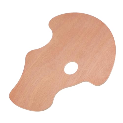 Mikikit Ergonomische Holzpalette mit Daumenloch für Öl und Acrylmalerei Künstlerpalette Farben Vielseitig Einsetzbar für Gouache Langlebig und Leicht zu Reinigen von Mikikit