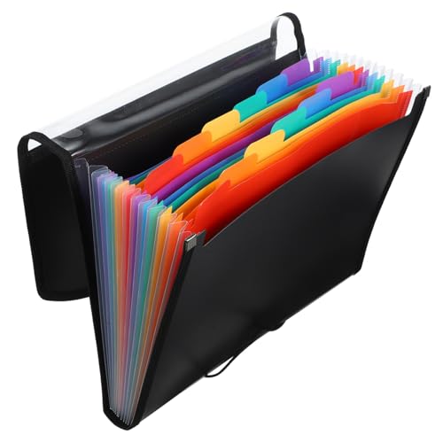 Mikikit Erweiterbarer Aktenordner mit Fächern Großer Kapazität Robuster PVC Ordner für Dokumentenorganisation Vielseitiger Datei Organizer für Büro Schule und Zuhause von Mikikit