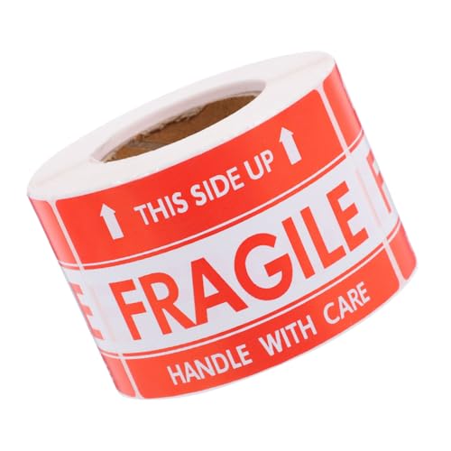Mikikit Fragile Aufkleber Rolle Selbstklebend Hohe Haftung Einfach Anzubringen Warnetiketten für Zerbrechliche Pakete Flexibel Einsetzbar Deutlich Sichtbare Handle With Care Hinweise für von Mikikit