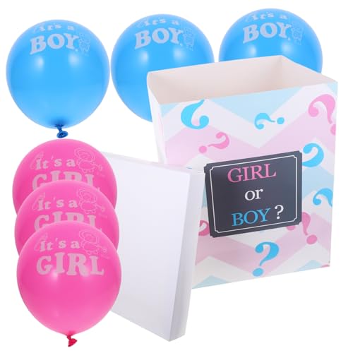 Mikikit Gender Reveal Balloon Box mit Bunten Ballons Shower Party Dekoration für Jungen und Mädchen Geschenkbox für Geschlechtsverkündung Festliche Partydeko Mikikit Gender Reveal Balloon Box mit Bunten Ballons Shower Party Dekoration für Jungen und Mädchen Geschenkbox für Geschlechtsverkündung Festliche Partydeko von Mikikit