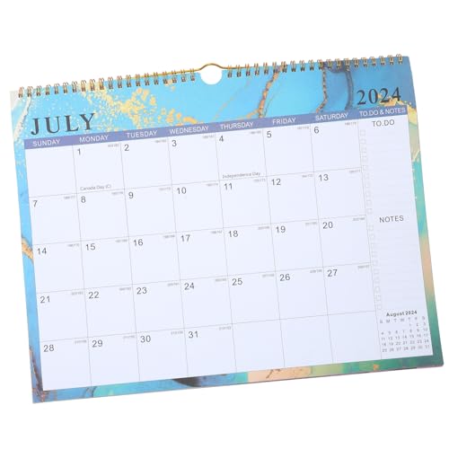 Mikikit Hängender Wandkalender Monatskalender mit Notizblock Design Robuster Countdown Kalender für Büro und Zuhause Einfache Handhabung und Aufhängeloch von Mikikit