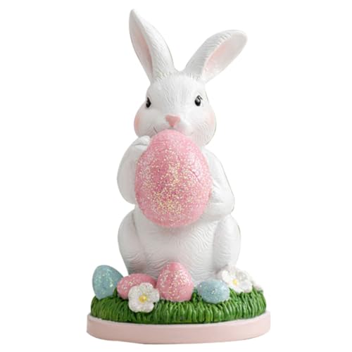 Mikikit Häschenverzierung Gartenkaninchen-Ornamente Osterhasen-tischverzierung Osterhof Dekoration Ostereier Osterhandwerk Osterhasenfigur Osterdekor Harz von Mikikit