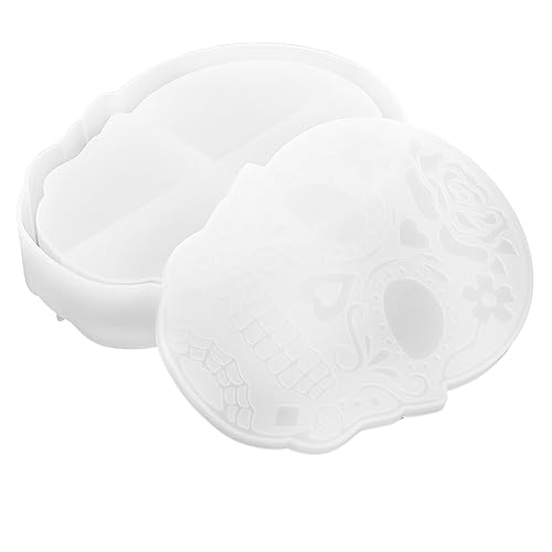 Mikikit Halloween Schädelform Silikon Gießform für DIY Dekoration Wiederverwendbare Glatte Silikonform für Handwerksprojekte und Aufbewahrung von Schmuck oder Kosmetik Mikikit Halloween Schädelform Silikon Gießform für DIY Dekoration Wiederverwendbare Glatte Silikonform für Handwerksprojekte und Aufbewahrung von Schmuck oder Kosmetik von Mikikit