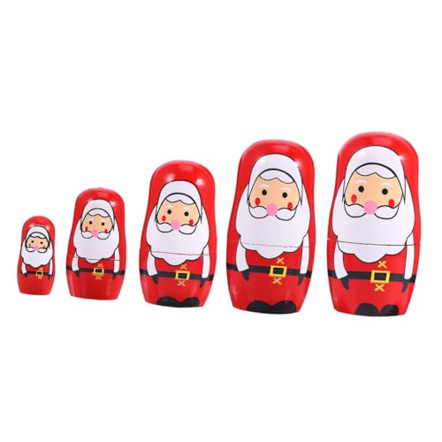 Mikikit Holz Matryoshka Weihnachtsmann Ornament Handgezeichnete Russische Nistpuppe Farbenfrohe Lustige Weihnachtsschmuck für Wohn und Tischdekoration Sichere Holzfigur für Festliche Mikikit Holz Matryoshka Weihnachtsmann Ornament Handgezeichnete Russische Nistpuppe Farbenfrohe Lustige Weihnachtsschmuck für Wohn und Tischdekoration Sichere Holzfigur für Festliche von Mikikit