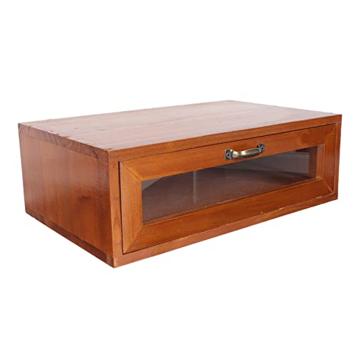 Mikikit Holz Schubladenbox Vintage Für Schreibtisch Organizer Desktop-monitorständer Mit Schublade Robustes Holz Und Eisenmaterial Für Aufbewahrungsboxen Im Retro-stil von Mikikit