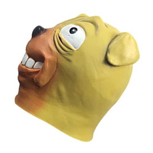 Mikikit Horror Hundemaske Halloween Cosplay Kostüm Lustige Latex Hundekopfmaske für Festliche Partys Karneval und Halloween Verkleidung von Mikikit