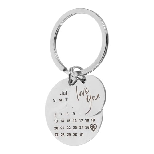 Mikikit Kalender Schlüsselanhänger für Personalisierbarer Schlüsselanhänger mit Datum Hochwertiges für Jahrestag Hochzeitstag und Valentinstag Langlebig von Mikikit