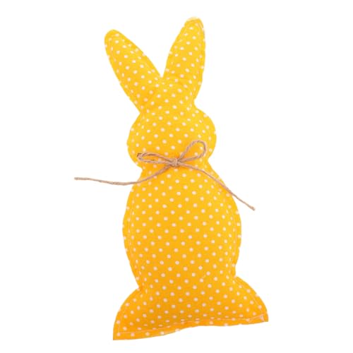 Mikikit Kaninchen-Verzierung Frühlings-Ostern-Tischschild Häschen-Tischdekoration Ostern Kaninchen Handwerk Osterhasen-Ornament ausgestopfter Hase Baumwolle Orange von Mikikit