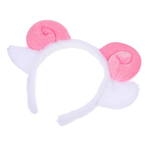 Mikikit Klaue Stirnband Halloween-stirnbänder Für Frauen Halloween-kostüm-stirnbänder Für Frauen Magd Stirnband Cartoon-haarband Ziegenohren Cosplay Tierhörner Rosa Plastik von Mikikit
