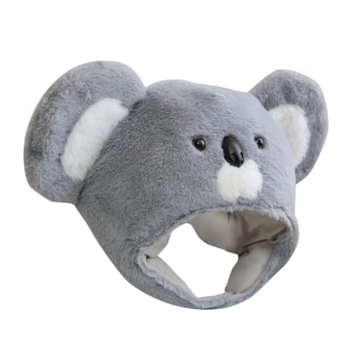 Mikikit Koala-stirnbandmütze Fun Koala Tierhut Für Cosplay Plüschmütze Hutkostüm Koala -kopfbedeckung Für Foto -requisiten Plüsch Koala Kopfbedeckung Für Erwachsene Pp Baumwolle Grey von Mikikit