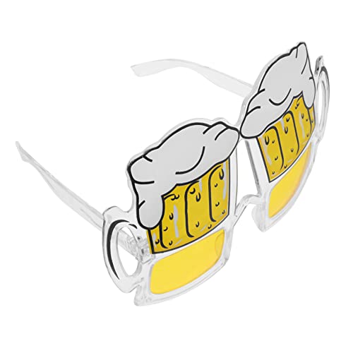 Mikikit Lustige Bierkrug Sonnenbrille Partybrille Hawaii Design Karneval Fasching Foto Requisite Transparente Brille Leichte Bequeme Passform für Unvergessliche Feiern von Mikikit