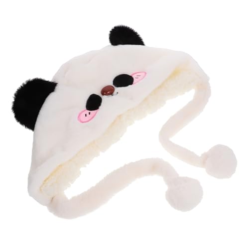 Mikikit Lustige Plüsch Panda Mütze Cartoon Pandahut mit Ohren Weiche Winter Kopfbedeckung für Erwachsene Party Kostüm Requisite von Mikikit