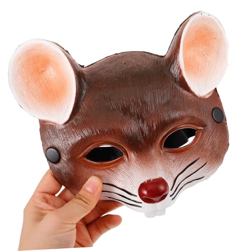 Mikikit Mäuse Maske Karneval Halloween Fasching Maske Erwachsene Kreatives Design Leicht Atmungsaktiv PU Schaumstoff Tiermaske für Kostüm Party von Mikikit