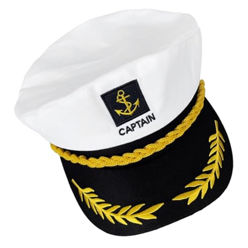 Mikikit Matrosen Kapitänsmütze Weiß Verstellbar Leichtes Party Kostüm Zubehör für Karneval Cosplay Rollenspiel Mikikit Matrosen Kapitänsmütze Weiß Verstellbar Leichtes Party Kostüm Zubehör für Karneval Cosplay Rollenspiel von Mikikit