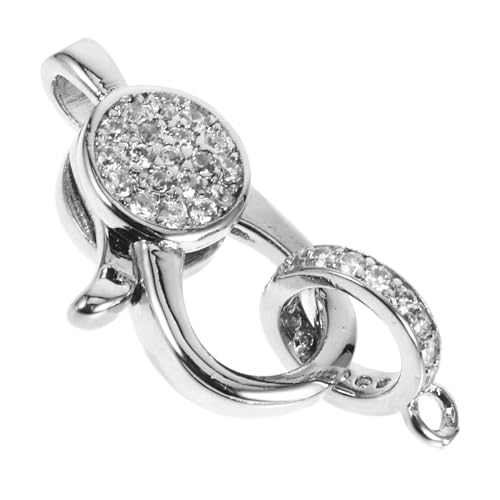 Mikikit Metall Lobster Verschluss mit Öffnungsring Strassbesetzter Schmuckverbinder für DIY Schmuckherstellung Langlebiger Karabinerhaken für Halsketten Armbänder und Anhänger Vielseitig von Mikikit