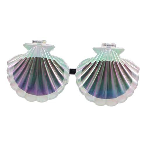 Mikikit Muschelbrille Hawaii Party Dekoration Originelle Brille Lustige Brille Für Party Muschel Neuartige Brille Tropische Brillen Requisiten Hawaiianische Brillen von Mikikit