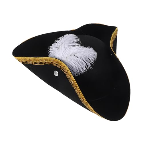 Mikikit Piratenhut Karnevalshüte Karneval Party Cap Requent Cosplay -hut Piratenkostümdekoration Kappe Für Karneval Cosplay-partyhut Zubehör Von Piratenkappenkostümen Vlies Black von Mikikit