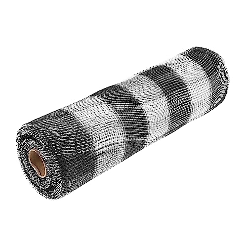 Mikikit Polyester Dekorationsnetzband Leichtes DIY Geschenkband für Verpackung Festival Dekoration und Bastelprojekte Schwarz Weißes Mesh Band Vielseitig und Praktisch von Mikikit