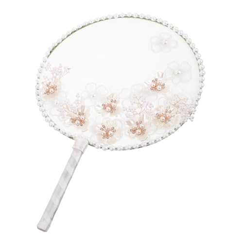 Mikikit Runder Chinesischer Stickerei Handfächer mit Künstlicher Blumenverzierung Vintage Paddle Fan Eleganter Sommerfächer für Hochzeit Tanz und Damen Authentischer Handfächer mit Mikikit Runder Chinesischer Stickerei Handfächer mit Künstlicher Blumenverzierung Vintage Paddle Fan Eleganter Sommerfächer für Hochzeit Tanz und Damen Authentischer Handfächer mit von Mikikit