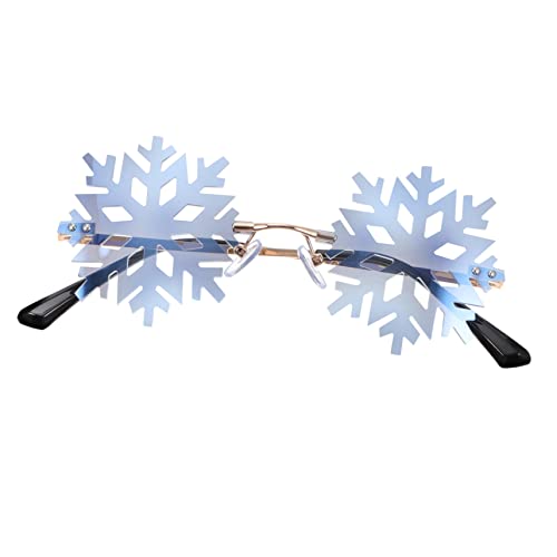 Mikikit Schneeflocken Partybrille mit Goldenem Rahmen Lustige Sonnenbrille als Fotorequisite für Karneval Kostüm Weihnachten Leichte Komfortable Passform für Erwachsene Mikikit Schneeflocken Partybrille mit Goldenem Rahmen Lustige Sonnenbrille als Fotorequisite für Karneval Kostüm Weihnachten Leichte Komfortable Passform für Erwachsene von Mikikit