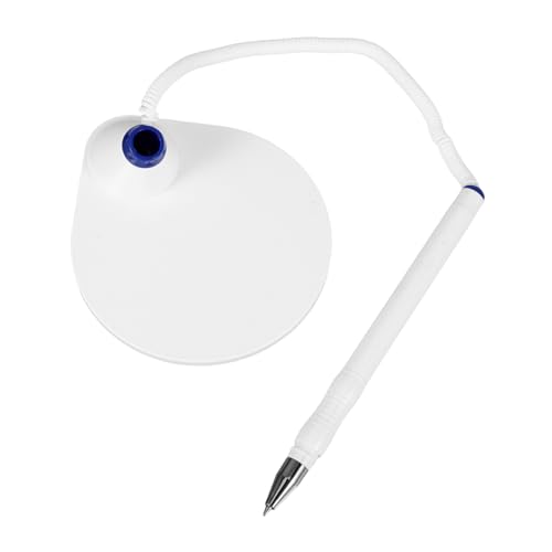 Mikikit Sicherer Schreibtisch Kugelschreiber mit Kunststoffhalter Glatt Schreibender Business Stift für Bank Büro und Empfang Moderner Thekenstift mit Stabilem Sockel für Präzise von Mikikit