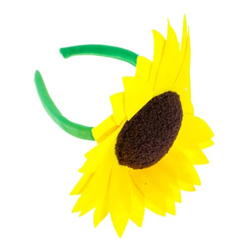 Mikikit Sonnenblumen-stirnband Entzückender Haarreif Haarbänder Für Geburtstagsfeiern Geburtstagsstadband Sonnenblumen-kopfschmuck Sonnenblumen-stirnbänder Yellow Stoff von Mikikit