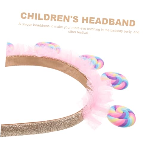 Mikikit Stirnband Lollipop Haarreif Cartoon Kopfschmuck Süßigkeiten Party Haaraccessoire für Mädchen Geburtstagsfeier und Karneval von Mikikit