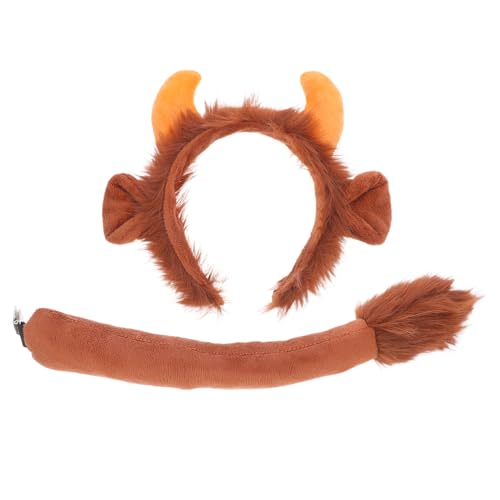 Mikikit Stirnband Set mit Weichen Kuhhörnern und Passendem Niedliches Tierkostüm Accessoire für Karneval Halloween und Rollenspiele Bequem und Strapazierfähig für Fantasievolles von Mikikit