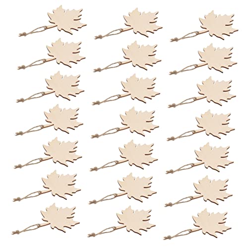 Mikikit Thanksgiving Ahornblatt Holzanhänger Teiliges Naturbelassene DIY Holzscheiben Beschreibbar und Bemalbar Vielseitig für Dekoration und Namensanhänger Leicht und Tragbar von Mikikit