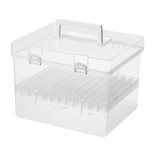 Mikikit Transparente Marker Aufbewahrungsbox mit Griff Vielseitiger Stiftehalter für Künstler Sichere Marker und Kunstbedarf Organisation Tragbarer Organizer mit Steckfächern Farben von Mikikit