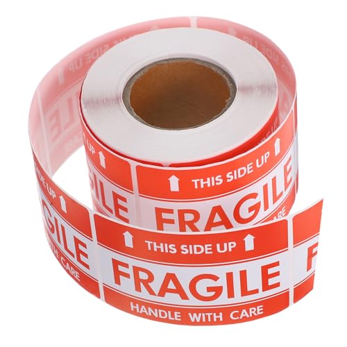 Mikikit Warnetiketten Aufkleber Rot Hohe Klebkraft Sichtbare Fragile Sticker für Versand Lagerung und Umzug Selbstklebend Praktische Rollenform für Kleine Unternehmen und Verpackung Mikikit Warnetiketten Aufkleber Rot Hohe Klebkraft Sichtbare Fragile Sticker für Versand Lagerung und Umzug Selbstklebend Praktische Rollenform für Kleine Unternehmen und Verpackung von Mikikit