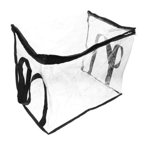 Mikikit Wasserdichte Transparente Aufbewahrungstasche mit Griff Große Kapazität für Bücher und Kleine Gegenstände Langlebiges PVC Material Praktischer Organizer für Schule und Büro von Mikikit