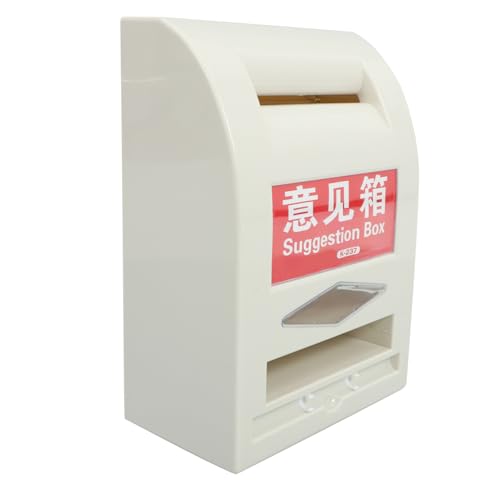 Mikikit Wasserdichte Vorschlagsbox mit Schlüssel Abschließbare Spendenbox Wandmontierte Sammelbox mit und Austauschbarem Etikett für Zuhause Büro und Außenbereich von Mikikit