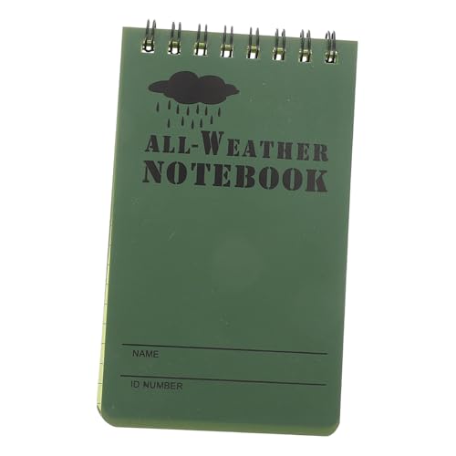 Mikikit Wasserdichte klebrige Noten Spiraler Notizblock kleiner spiralblock Notizbuch zum Notieren Hefte für die Schule kleiner Taschennotizblock kleines Spiralheft Notizbücher Papier Grün von Mikikit