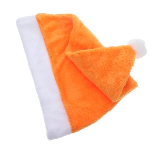 Mikikit Weihnachtsmütze Orange Plüsch Santa Hut für Erwachsene und Weihnachtliche Party Deko Weicher Fasching Kostümprop Weihnachtsmann Mütze für Xmas Fest von Mikikit