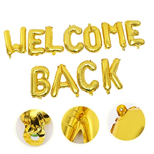 Mikikit Willkommen Zurück Folienballon Kreative Goldene Buchstaben Dekoration für Schulanfang Party und Bürodeko Langlebig Einfach Aufzuhängen für und Klassenzimmer Events von Mikikit