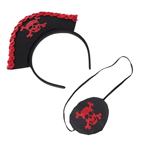 Mikinona 1 Satz Piraten Kostüm Set mit Augenklappe und Haarreif Accessoires für Halloween und Cosplay Komfortabel und Langlebig für Piraten Themenpartys von Mikinona